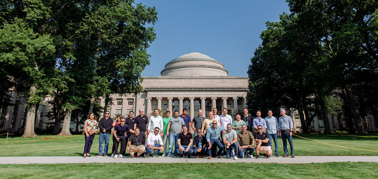 Executive education cohort photographed in Boston